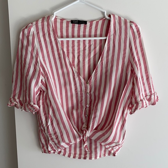 ZARA Pink & white stripes blouse - Picture 2 of 6